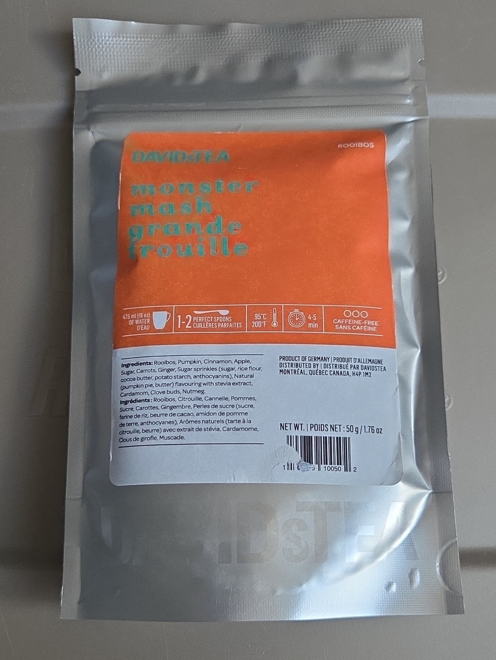 2/$20 New! Seales Davidstea MONSTER MASH Loose Leaf Tea 50g Davids Tea